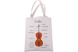 JXGZSO Musician Tote Bag - Cello Instrument Anatomy Lover Gift for Cellist, Music Teacher