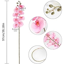 ICBOX 6 PCS Orchids Artificial Flowers Pink Fake