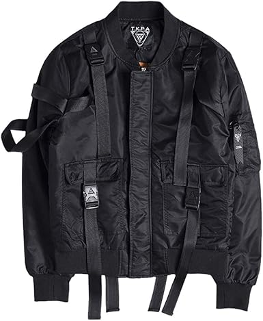 Gen Gu Ma 1 Flight Bomber Jacket For Teens Rock Punk Style Black Xl Amazon Co Uk Clothing