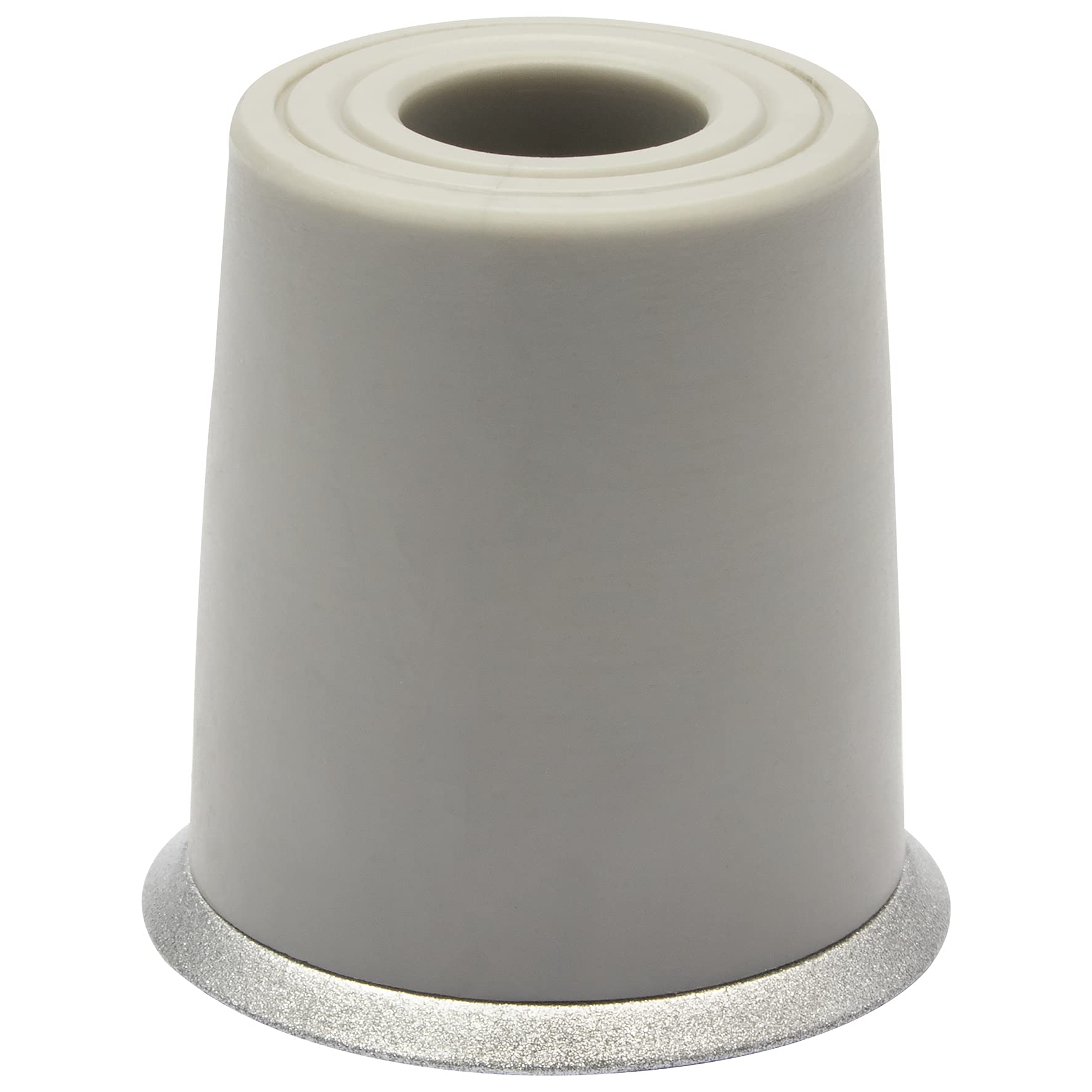 Wagner Doorstop Volcano MIDI - Ø 35 x 36 mm, Grey Buffer Made of die-cast zinc with Stainless Steel Look and Solid Rubber, to be Screwed on Floors - 15208011