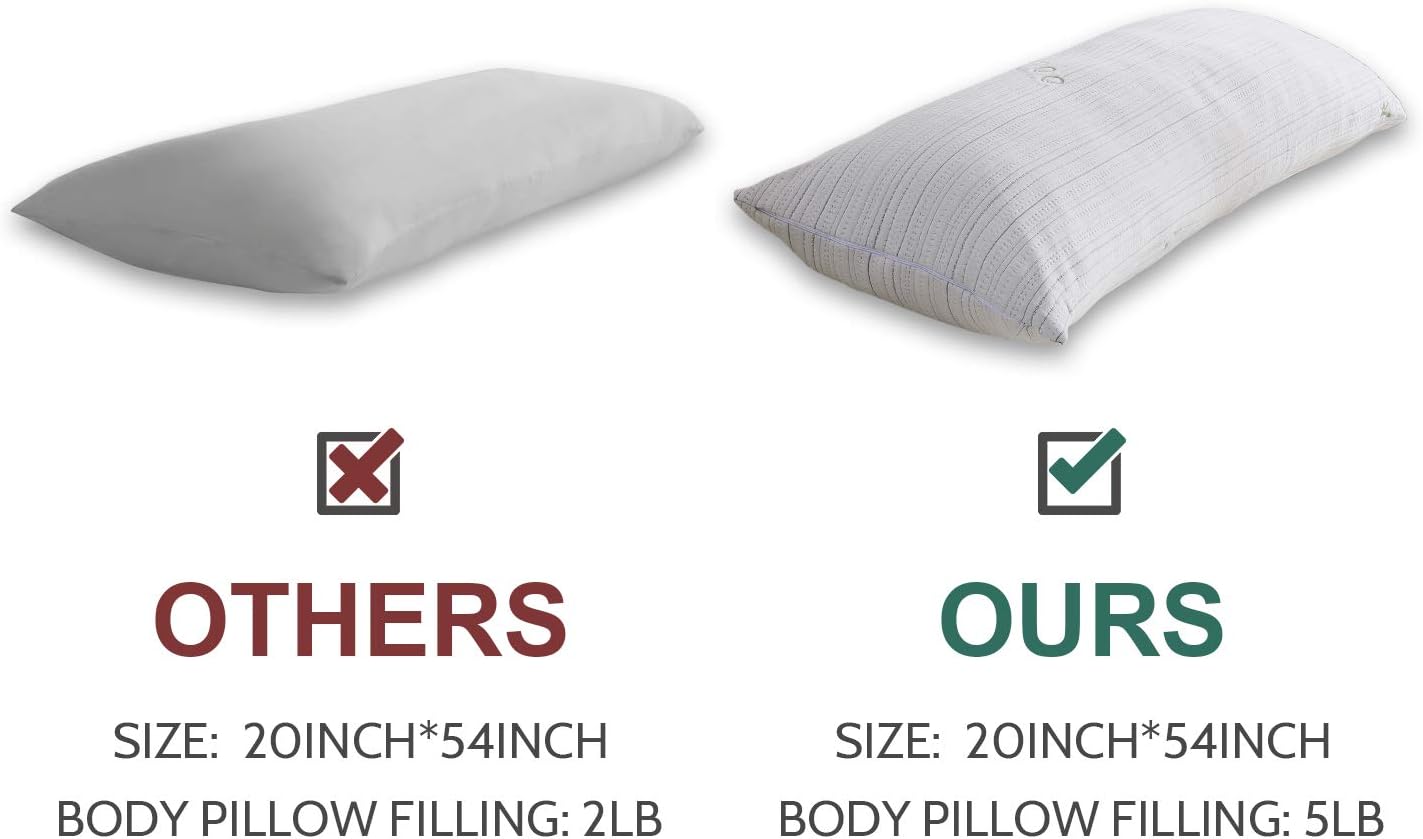Cosybay Large Long Body Pillow for Adults and Pregnancy, Extra Luxury for Side Sleepers, Breathable Bamboo Cover: Home & Kitchen