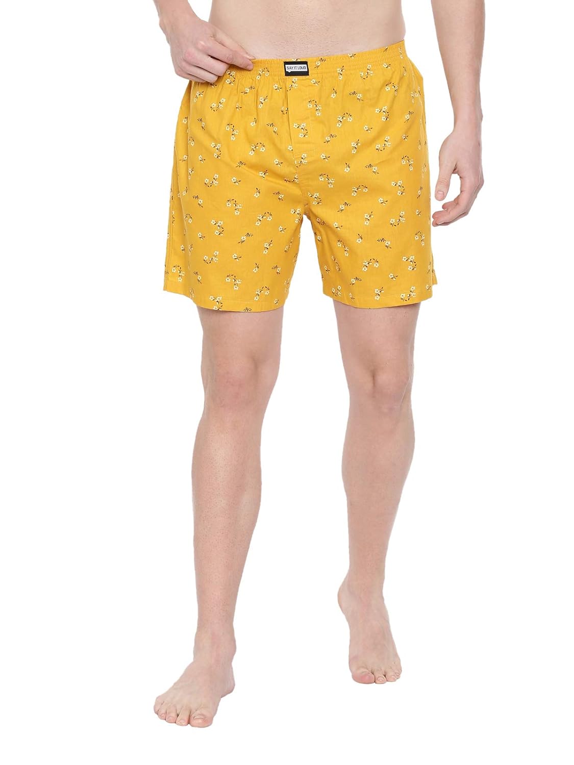 Buy SAYITLOUD Mens Yellow Printed Cotton Boxer Shorts at Amazon.in