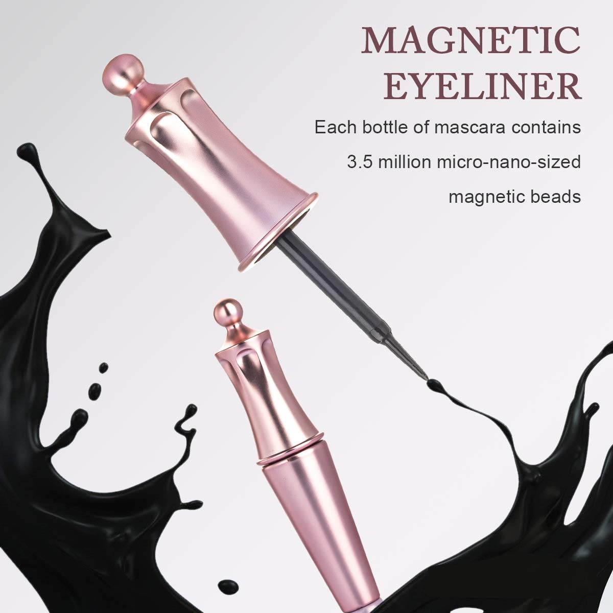 Magnetic Eyelashes with Eyeliner Kit, 5 Magnets Per Lash, Waterproof Sweatproof Magnetic Liquid Eyeliner, 3D Magnetic False Eyelashes & Tweezers, Eyelashes With Natural Look, No Glue Needed