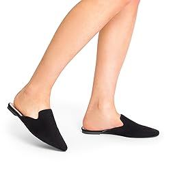 DREAM PAIRS Women's Flat Mules Pointed Toe Backless