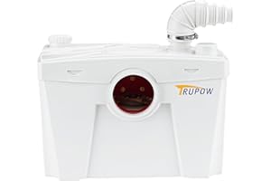 Trupow 500W 110V Macerator Sewerage Pump with 4 Water Inlets for Upflush Toilet System Waste Water Marine Toilet Bathroom Disposal Laundry