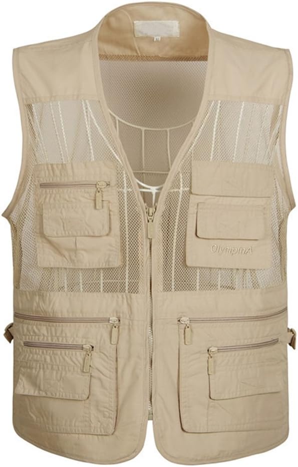 Mens Outdoor Photography Camping Hunting Fishing Vest Multifunction Gilet Casual Waistcoat Jacket Top