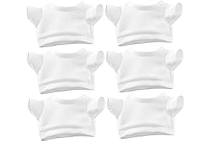 Teddy Bear Clothes, 6Pcs Cute Teddy Bear Shirt, Basic Blank Build a Clothes, Fit 12 Inch Stuffed, Plush Stuffed Animal for DI