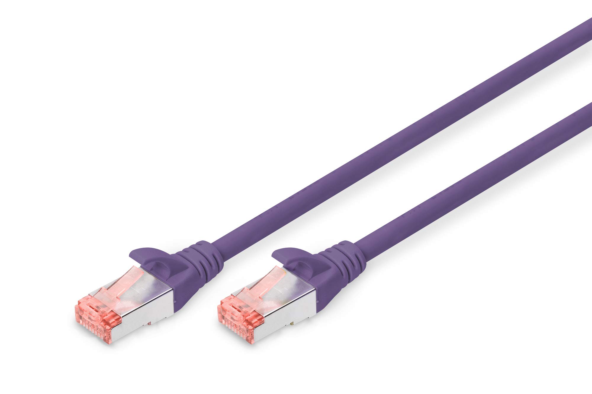 Digitus LAN Cable Cat 6-2m - RJ45 Network Cable - S/FTP Shielded - Compatible with Cat6A & Cat7 - Violet