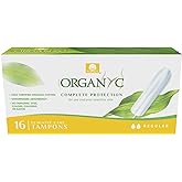Organyc - 100% Certified Organic Cotton Tampons - No Applicator, Free from Chlorine, Perfumes, Rayon, and Chemicals - Normal, Regular, 16 Count (Pack of 1) (R00992)