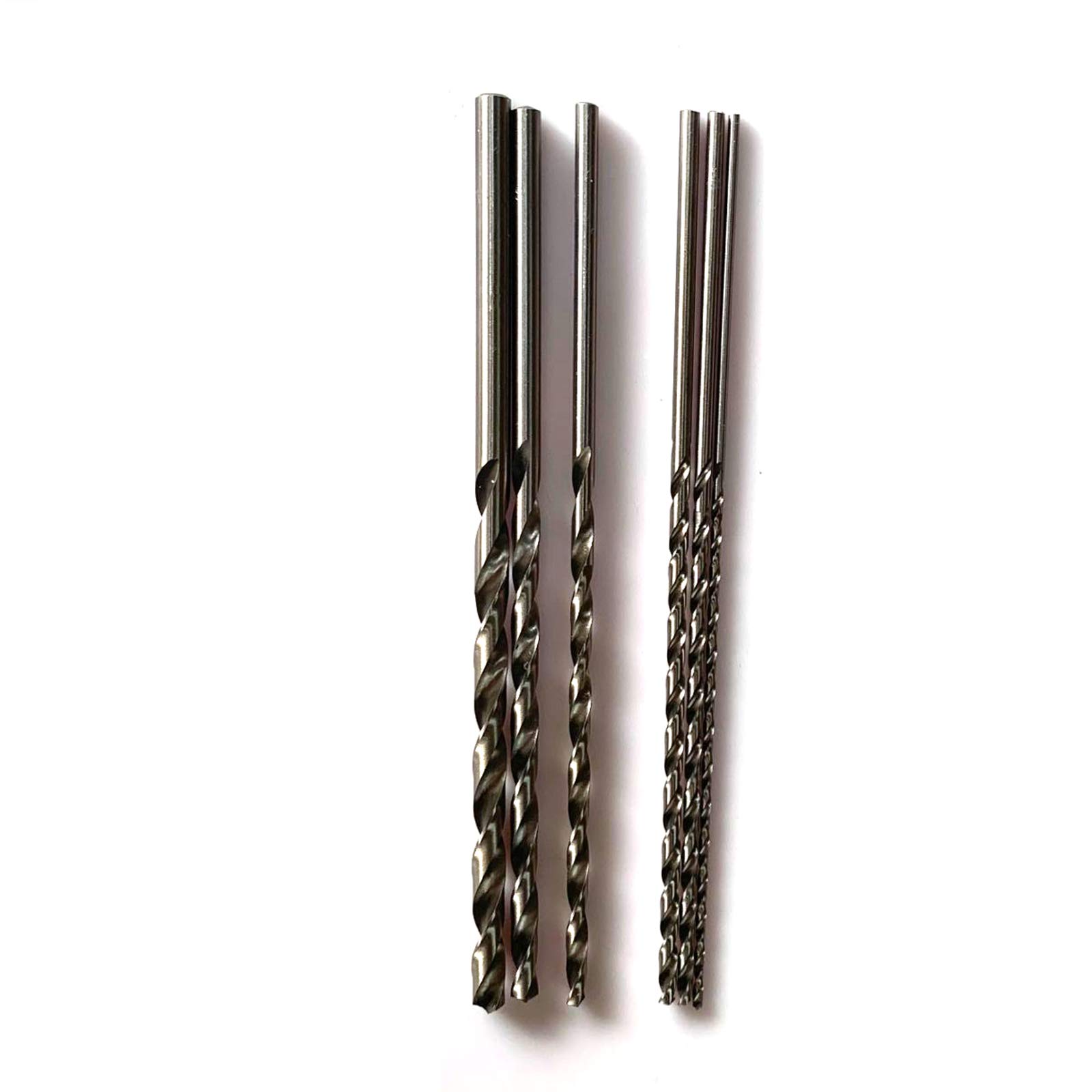 JVJ 6 Piece Twist Drill Bit Set HSS 2-6 mm 160 mm Long High Speed Steel Cylinder Shank Drilling Tool Sets for Wood, Plastic and Aluminium