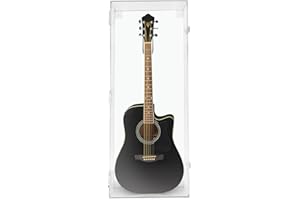PENNZONI Acoustic Guitar Display Case - Fully Acrylic Acoustic Guitar Case - Horizontal Guitar Display Case Wall Mount, Guitar Wall Case Made from Clear Acrylic
