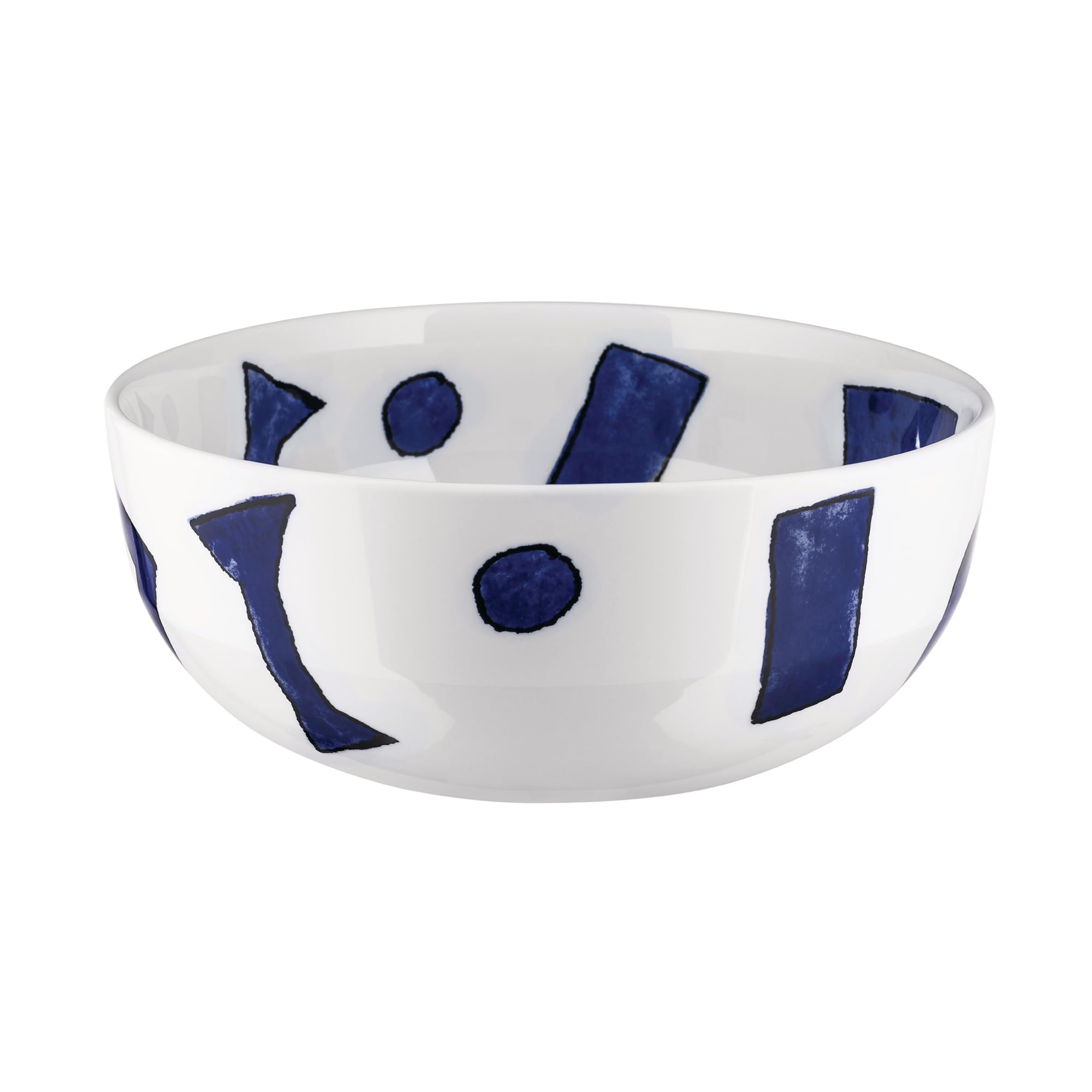Alessi Itsumo - Yunoki Ware NF08/38 25 - Designer Salad Bowl, Everyday Use, Minimalist Aesthetic, in White Porcelain with Samiro Yunoki Decor, Diameter 25 cm