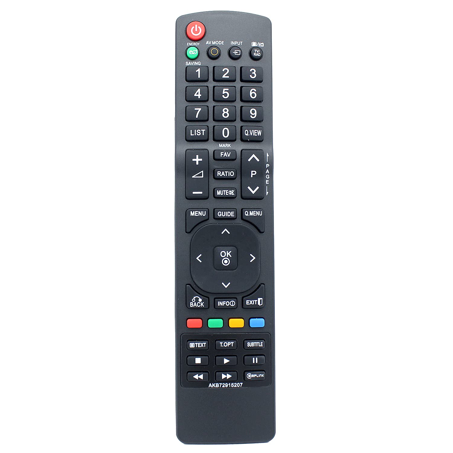 AKB72915207 Remote Control Replacement for LG TV LSW100B LSW100BG LSW400BG LSW200B LSW200BG LSW400B 19LD350-ZA 19LD350N-ZA 19LD358-ZA 19LD359-ZB 19LD350C-ZA 22LD350-ZA 22LD350N-ZA
