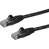 StarTech 6ft CAT6 Ethernet Cable - Black CAT 6 Gigabit Ethernet Wire -250Mhz 100W PoE RJ45 UTP Network Patch Cord Snagless wi