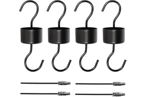 RM FOLD ART Ant Moat Hook for Hummingbird Feeders|Extra Large Capacity Ant Trap for Outdoor Yard Hanging Feeders, Umbrella Cover Nectar Protector, Garden Decor, Sturdy & Leakproof (L-Metal Black 4)