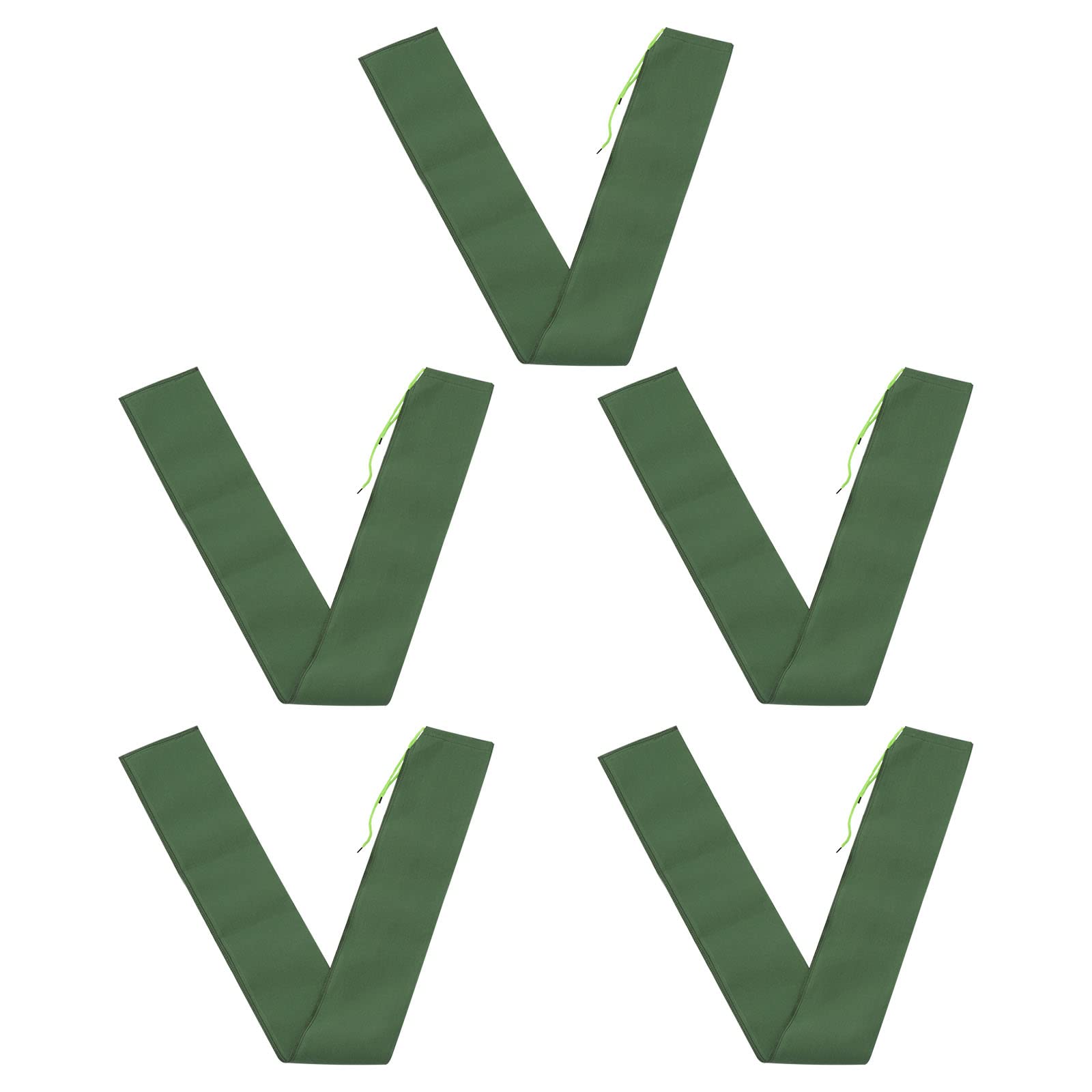 PATIKIL 6' x 6" Long Canvas Sandbags, 5 Pack Thickened Flood Water Barrier Sand Bag for Flooding with Binding Elastic Band for Door Flood Control, Green