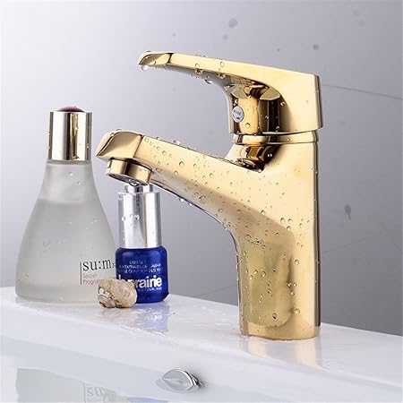 Bathroom Sink Faucet Po Sacher Modern Gold Solid Brass Hot And