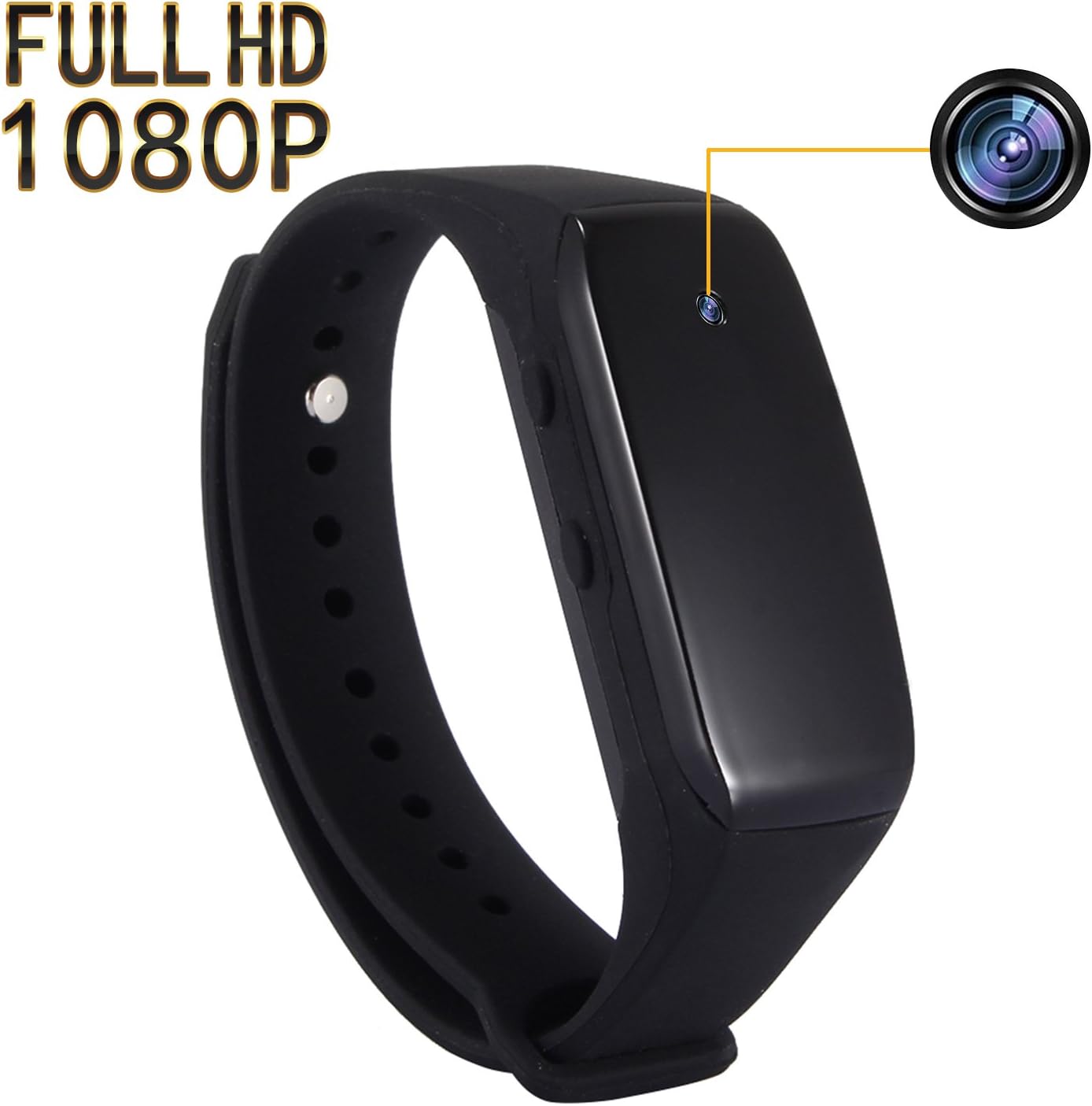 SP FULL Smart Bracelet Small Camera, Black Adjustable Wristband Mini Camera