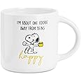 Peanuts Snoopy Coffee Mug Ceramic Mug Cute Cappuccino or Tea Mug for Women Teens Mom Wife Work Office Gifts for Women (White/Yellow Coffee, 13.5 oz)