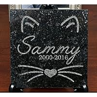 6 x 6 Engraved Granite Cat or Kitten Memorial