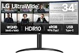 LG 34WR55QK UltraWide Curved 34 inch 1440p 100Hz USB-C HDR10 VA