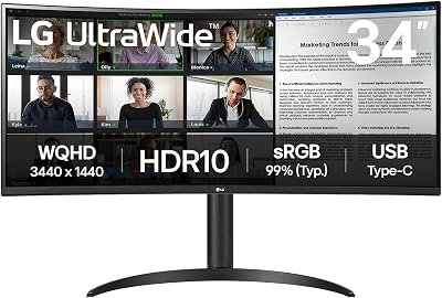 LG 34WR55QK UltraWide Curved 34 inch 1440p 100Hz USB-C HDR10 VA