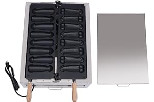 LOYALHEARTDY 8PCS Penis Shape Waffle Maker Commercial Waffle Maker Machine 2200W 110V Non-stick Electric Waffle Stick Machine Hot Dog Baker Great Choice for Bakery, Restaurant Silver and Black