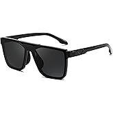 FEISEDY Fashion Sunglasses Womens Men Flat Top Square Trendy Visor Shades UV400 B0211