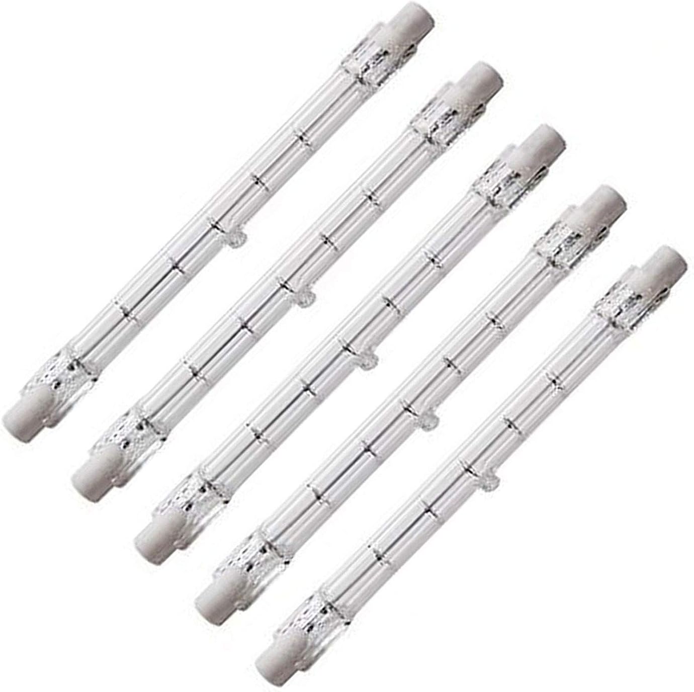 HC Lighting - Halogen Quartz Double Ended J Type 118MM Light Bulb with Porcelain Ends 120V (5 Pack) (150 Watt)