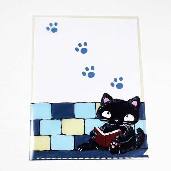 Amazon Co Jp やまねこさんイラスト クリアファイル 猫グッズ 猫雑貨 読書 ホーム キッチン