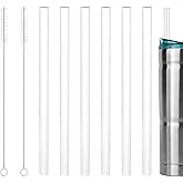 6pcs Replacement Straws for Bubba 24oz Tumblers, Reusable Plastic Straws with 2 Stainless Steel Cleaning Brush Transparent Water Bottle Straws Compatible with Bubba Cup