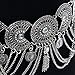 idealway Vintage Waist Chain Hollow Carving Rhinestone Crystal Body Chain Summer Beach Body Waist Chain Jewelry (1 Silver Hotest)