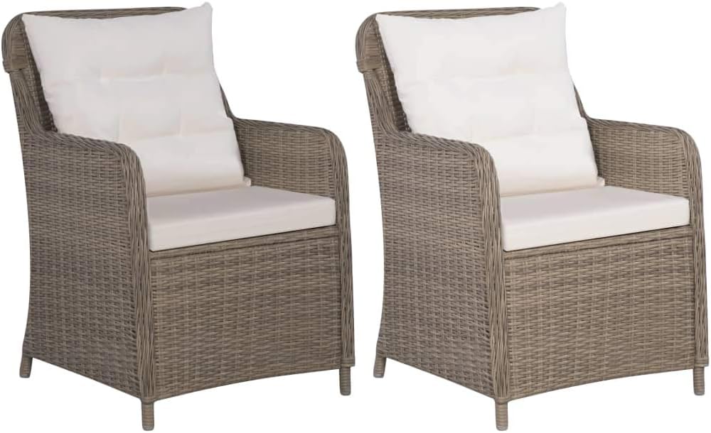 vidaXL 2X Gartensessel Poly Rattan Gartenstuhl Stuhl Sessel Stühle