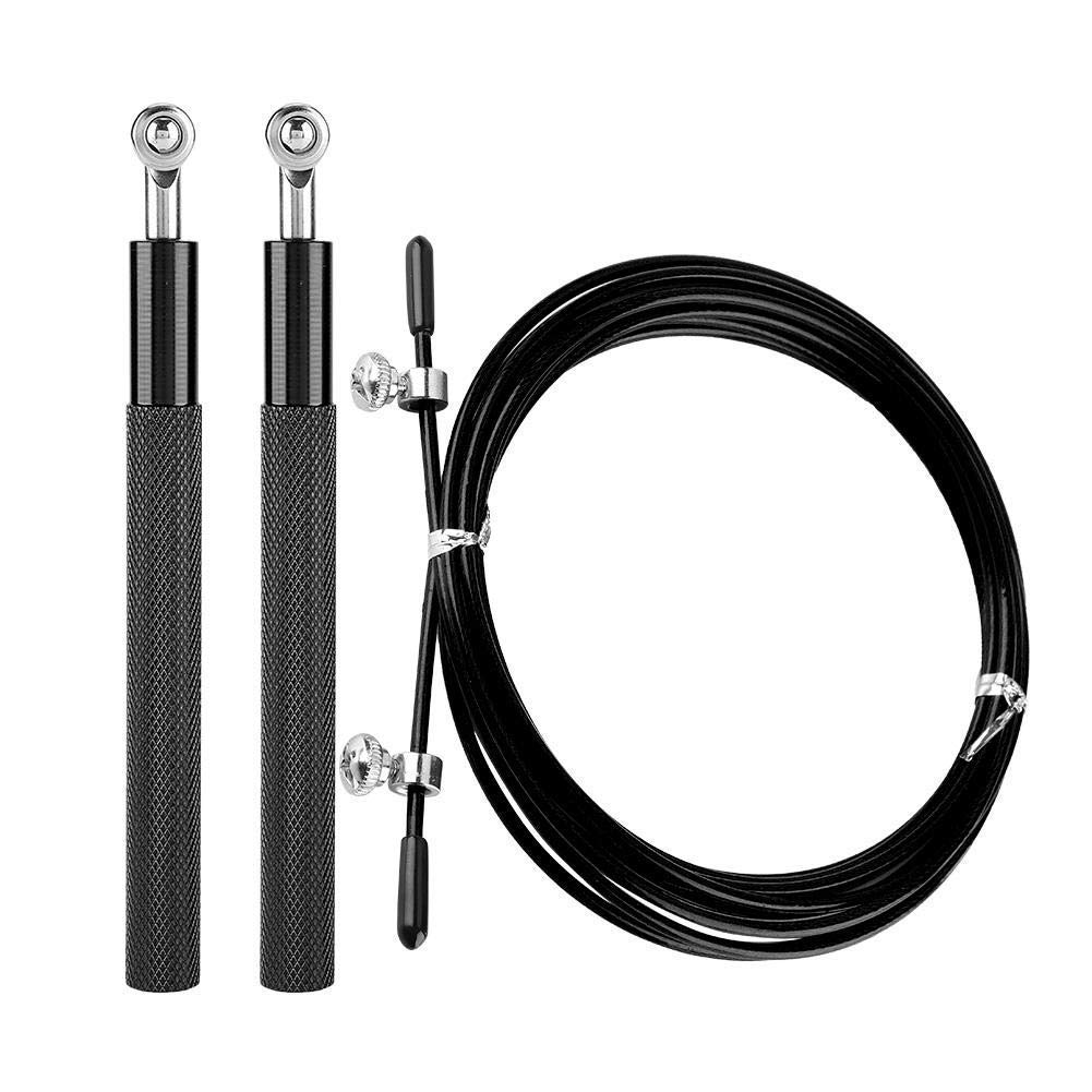 Speed Jump Rope with Aluminium Alloy Handle for Gym, Cardio,Fitness, Training(Black) Jump Rope