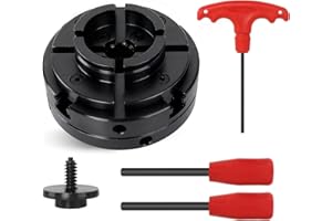 HIGHTALL 4 Inch Wood Lathe Chuck Set with Big Round Jaws,1" x 8 tpi thread - High-Grade 45 Steel, Nickel Plated Wood Turning Chuck