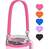VIKIZUES Water Bottle Handle for Stanley - Soft Silicone Holder, Sling, Carrier With Strap - Fits Most 8-40oz Bottles - Compatible With Stanley Cup Accessories