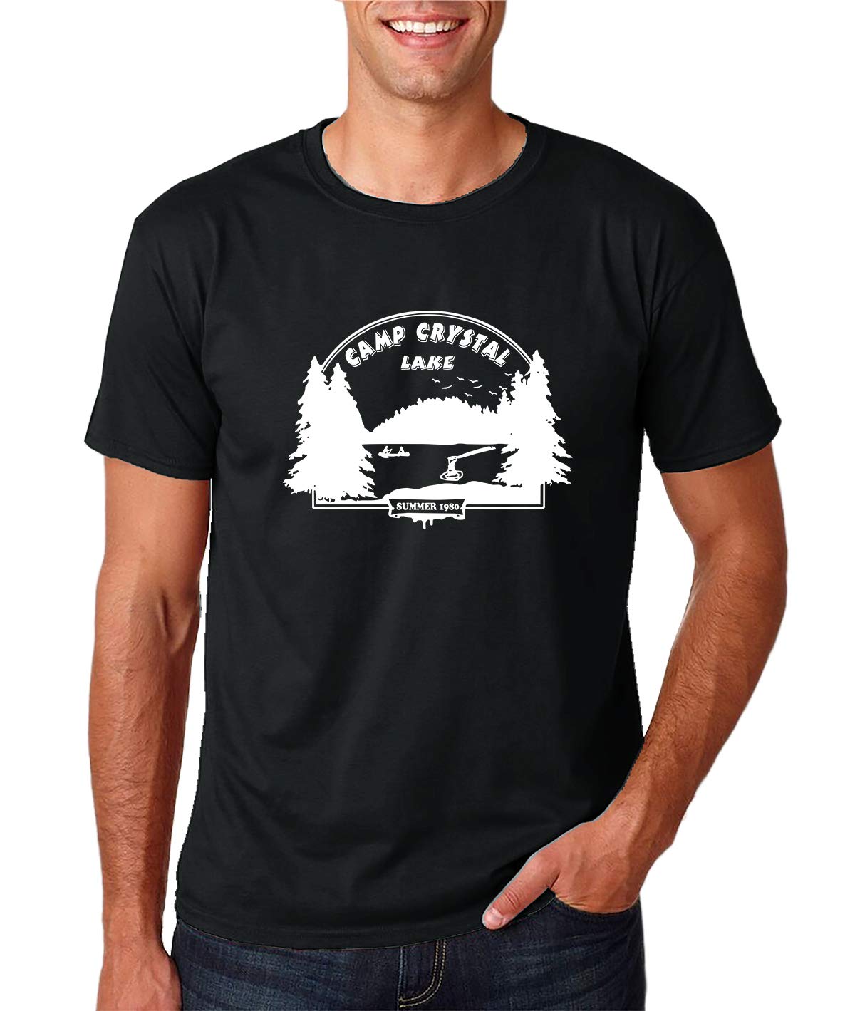 Camp Crystal Lake Summer 1980 Camping Vintage Horror 80s Movie Fan Funny Novelty T Shirt