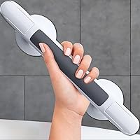 KINFAVOU Grab Bars for Bathtubs and Showers, Shower Handle 12.5 Inch Strong Suction Shower Bar, Grab Bars for Elderly for Wal