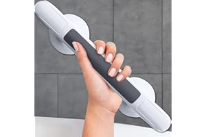 KINFAVOU Grab Bars for Bathtubs and Showers, Shower Handle 12.5 Inch Strong Suction Shower Bar, Grab Bars for Elderly for Wal