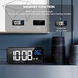 HOMVILLA Digital Alarm Clock with Large LED Mirror Display, Dual Alarms, USB view 5