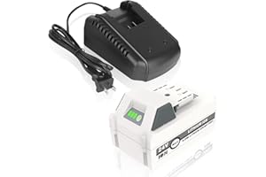 KUNLUN 24V 6.0Ah Battery and Fast Charger Compatible for Snow Joe & Sun Joe iON+ 24-Volt System Cordless Power Tools and 24V Lithium Ion Battery