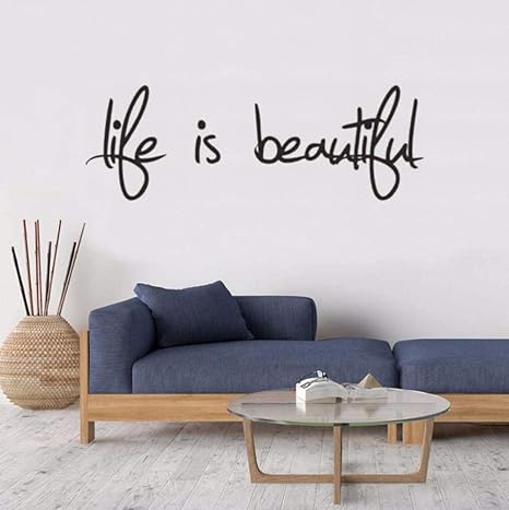 Amazon Bosakp 人生は美しいシンプルな英語の噂のリビングルームの寝室の研究壁の装飾pvcウォールステッカー57xcm ウォールステッカー オンライン通販