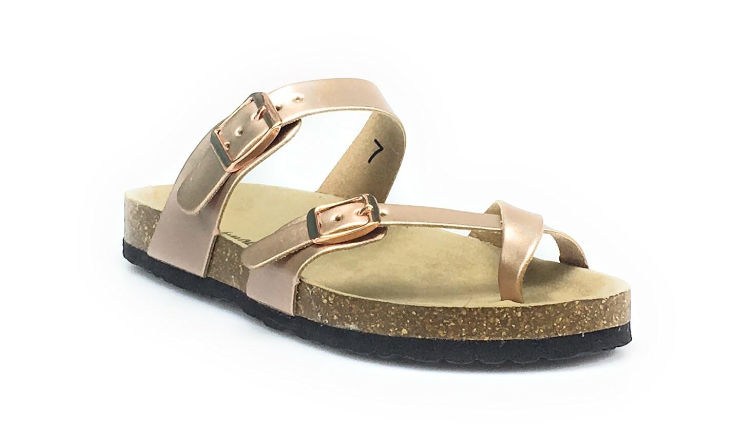 outwoods sandals rose gold