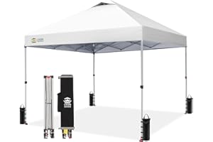 Crown Shades 10x10 Pop Up Canopy Tent with One Push Setup - Easy Outdoor Canopy Tent for Events, Parties, Camping - Gazebo Te