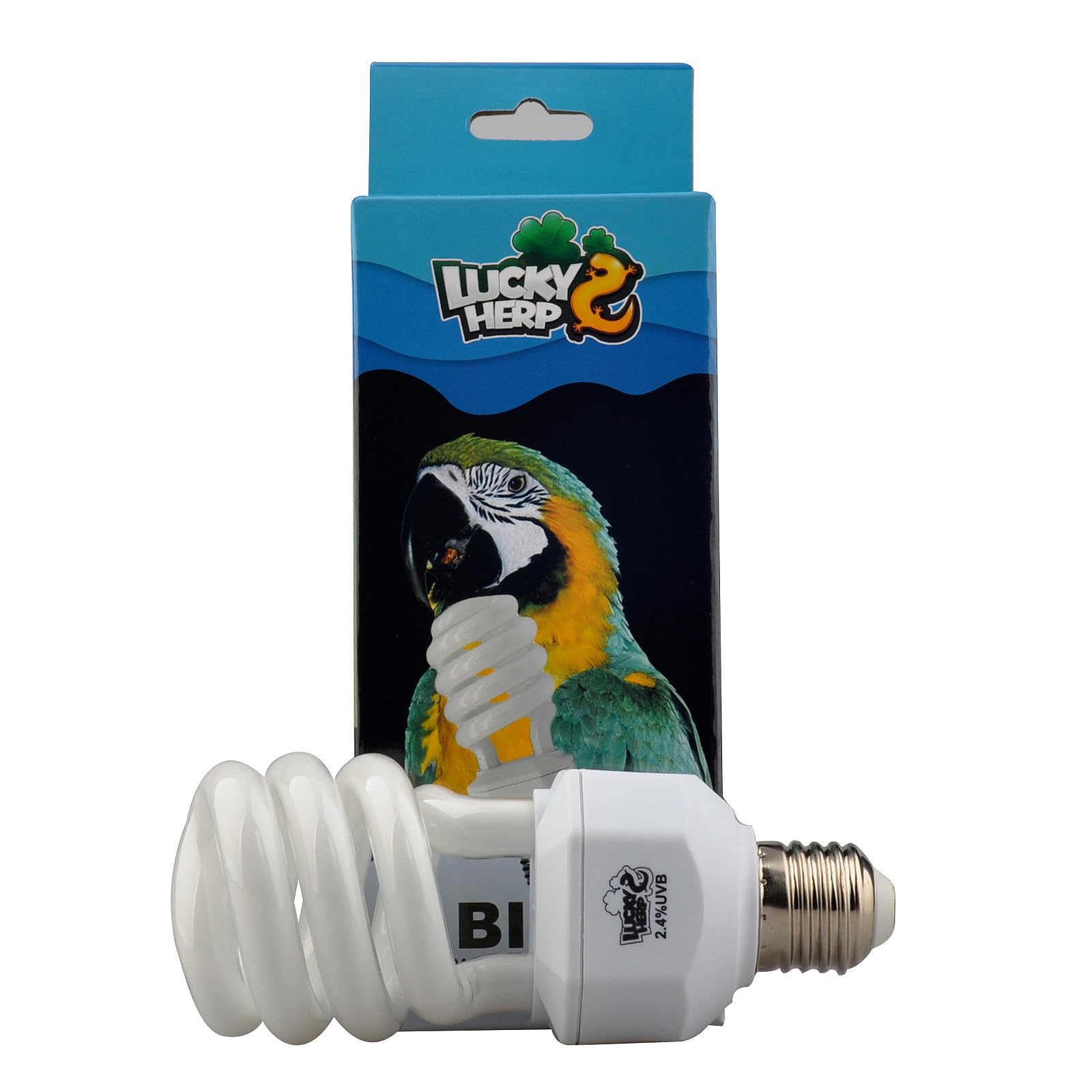 LUCKY HERP Compact Bird Lamp Lighting Bulb, 2.4% UVB, 20W,E27,Screw Thread