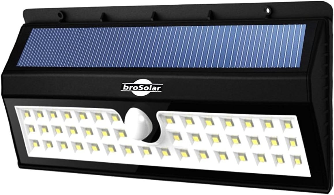 Super Bright 44 Big LED Motion Sensor Solar Powered Wireless Security Wall Outdoor Garden Ponds Accent Lighting Pond Decor Lamp Finials Lights Three Smart Modes Weatherproof Easy Install Green Tech