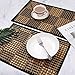 Bamboo Placemats for Dining Table, Placemats Set of 4,Stain-Resistant,Heat-Resistant Place Mats,Durable and Sturdy Dining Place Mats for Kitchen Table (Black)