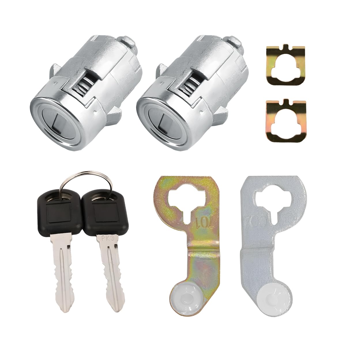 Photo 1 of HZEL 1 Pair Car Driver and Passenger Door Lock Cylinder Set with 2 Keys, OEM#15298924 Vehicle Front Left Right Barrel, Automotive Door Lock Tumbler Compatible with Sierra 1500 2500 3500