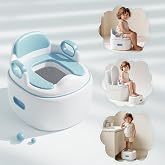 Dviruy 3-in-1 Potty Training Toilet, Kids Potty Chair and Step Stool | Fits adult toilets securely. Detachable potty seat for boys &amp; girls. Safe up to 66 lbs. Non-slip multi-use design.