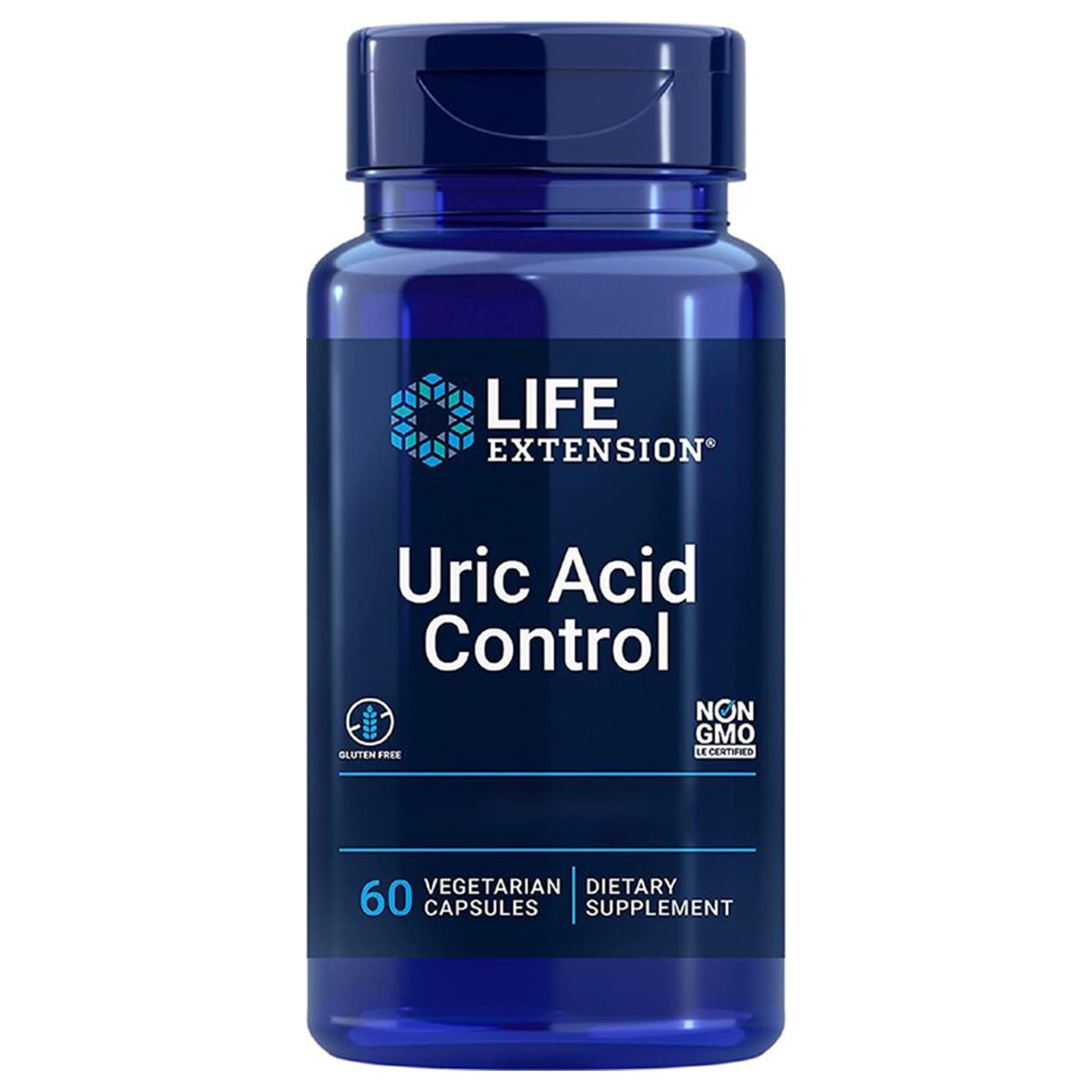 Life Extension, Uric Acid Control, Terminalia bellirica 500mg, 60 Vegan Capsules, Laboratory Tested, Gluten-Free, Vegetarian, SOYA-Free, Non-GMO